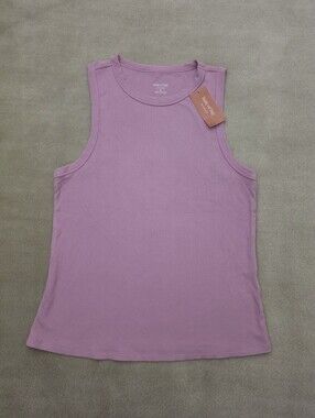 State of Day Women's Thulian Pink High Neck  Sleep Ribbed Tank Top Size Small